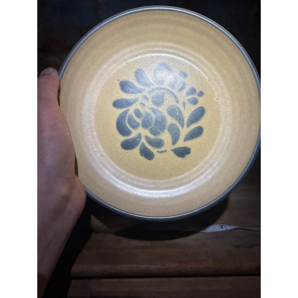 Pfaltzgraff FolkArt Soup Cereal Bowl‎ 009 and Bread Plate Set Vintage USA Made